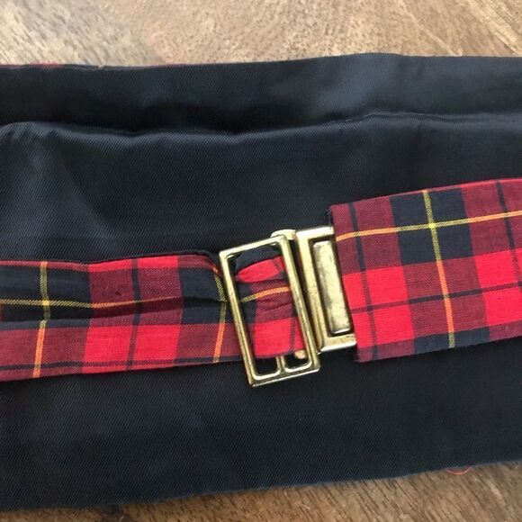 Vintage Scottish tartan plaid red cummerbund - Picture 4 of 4